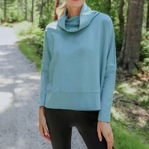Tuckernuck Bright Blue Rollins Funnel Neck Pullover